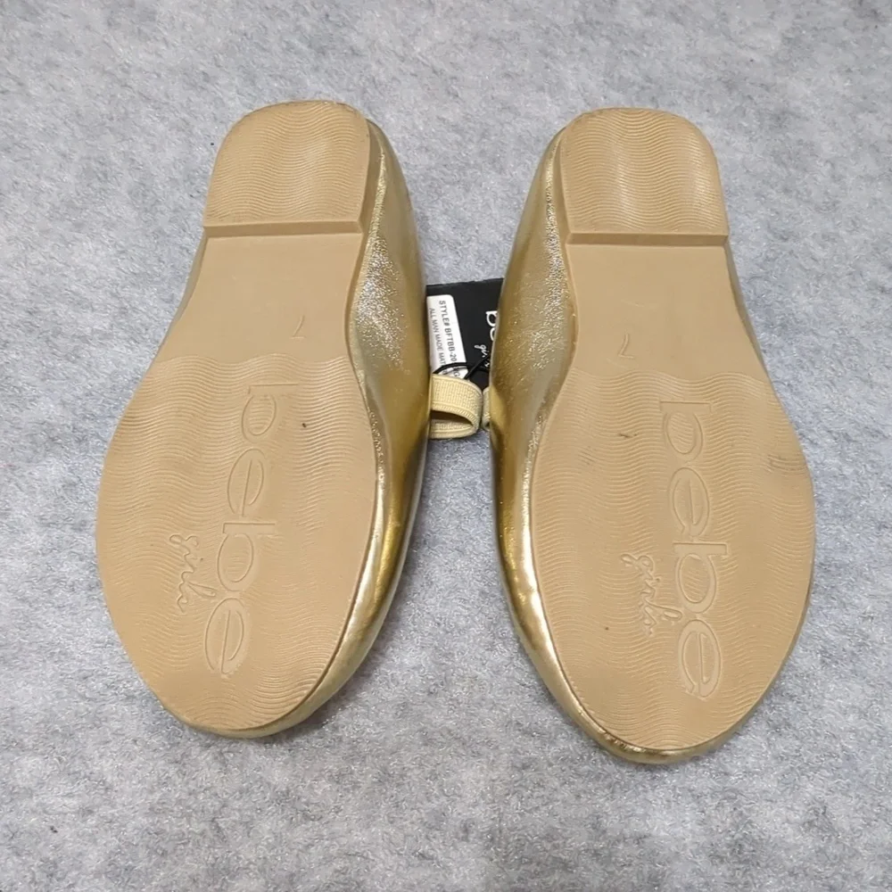 NWT Bebe girls Gold shoes Size 7